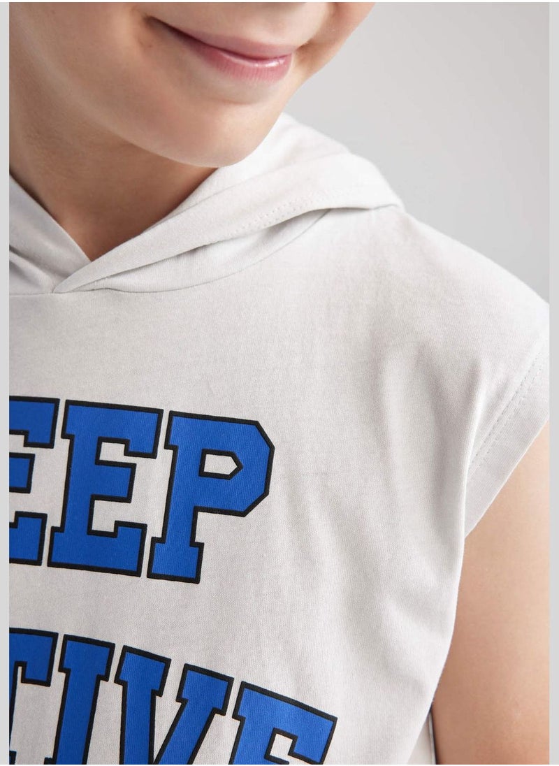 DeFacto Boy Oversize Fit Hooded Sleeveless Knitted Athlete  - Image 5