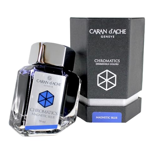 Caran d'Ache 50ml Chromatics Ink Bottle - Magnetic Blue - Image 2
