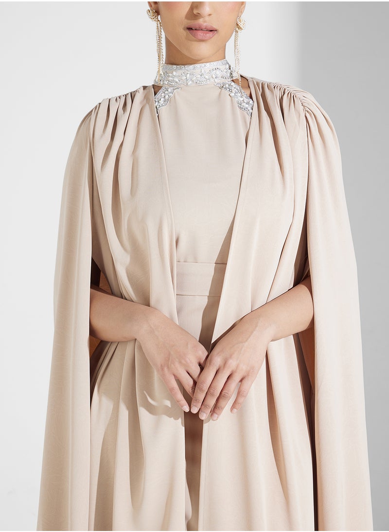 hayas closet Embellished Cape Sleeve Dress  - Image 3