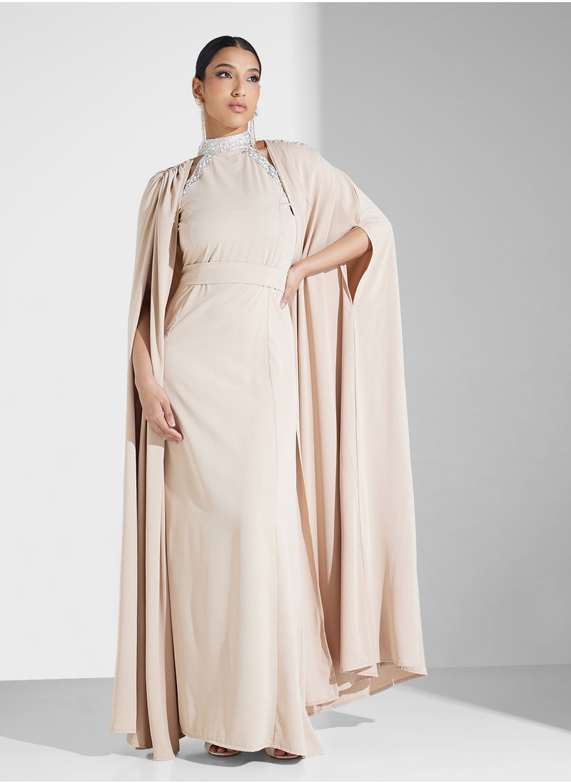 hayas closet Embellished Cape Sleeve Dress  - Image 5