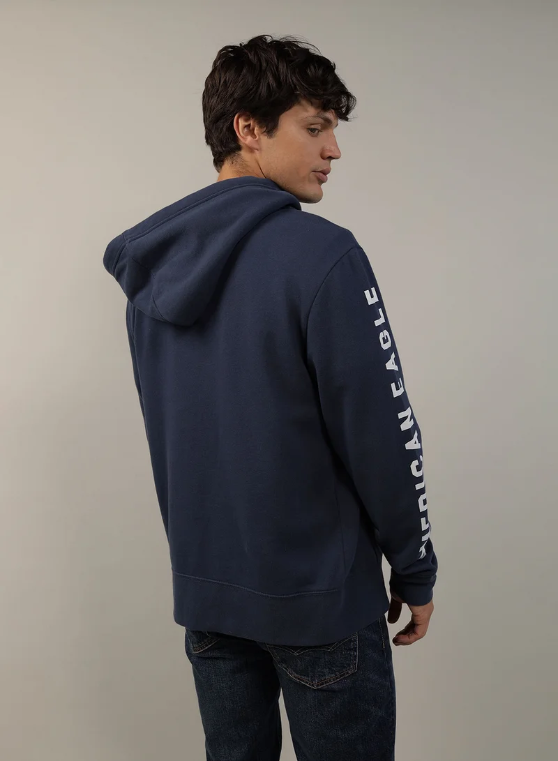 American Eagle Graphic Zip Through  Hoodie