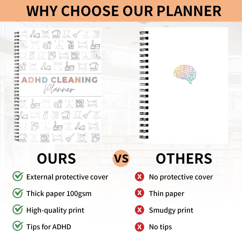 ZIYIZE ADHD Cleaning Plannerâ€Œ, Cleaning Plan Schedule and Checklistâ€Œ for Adults and Teens, Adhd Cleaning and Organizing Planner, Daily Weekly Monthly Checklist for Home, Reusable â€ŒDIY Household Cleaning Plannerâ€Œ - Image 4