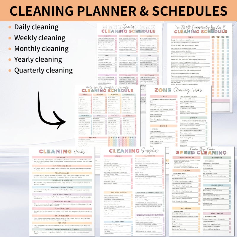 ZIYIZE ADHD Cleaning Plannerâ€Œ, Cleaning Plan Schedule and Checklistâ€Œ for Adults and Teens, Adhd Cleaning and Organizing Planner, Daily Weekly Monthly Checklist for Home, Reusable â€ŒDIY Household Cleaning Plannerâ€Œ - Image 5