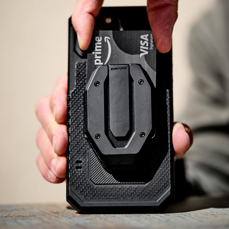 Rokform - Fuzion Magnetic Aluminum Wallet with Stand, Designed for Mag Safe Compatible Phone Cases (Black) - Image 2