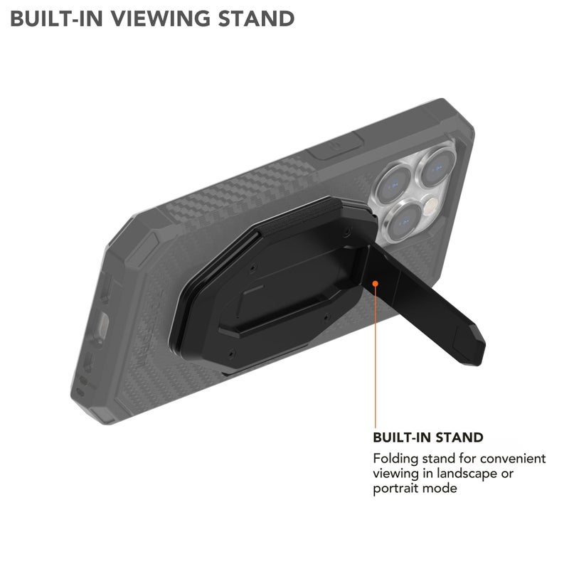 Rokform - Fuzion Magnetic Aluminum Wallet with Stand, Designed for Mag Safe Compatible Phone Cases (Black) - Image 4