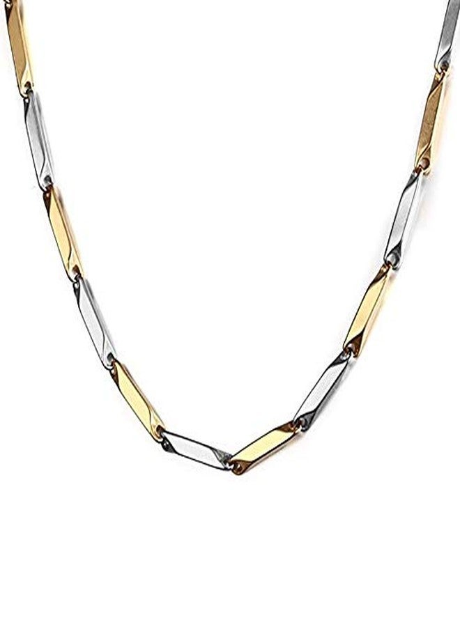 BEAUTIVIA Trendy Steel Rice Chain Necklace for Men and Boys - Image 1