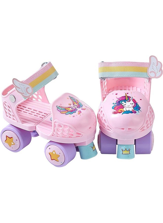 جارلو أطفال Roller Skates البنات والفتيان عمر 2-6 ، Rollerskates للأطفال الصغار قابل للتعديل Quad Skate الأحذية للمبتدئين  - Image 1