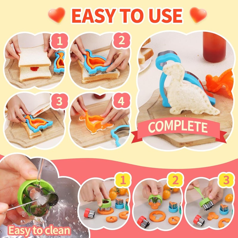 25 Pcs Sandwich Cutter and Sealer Set for Kids Lunch - Image 5