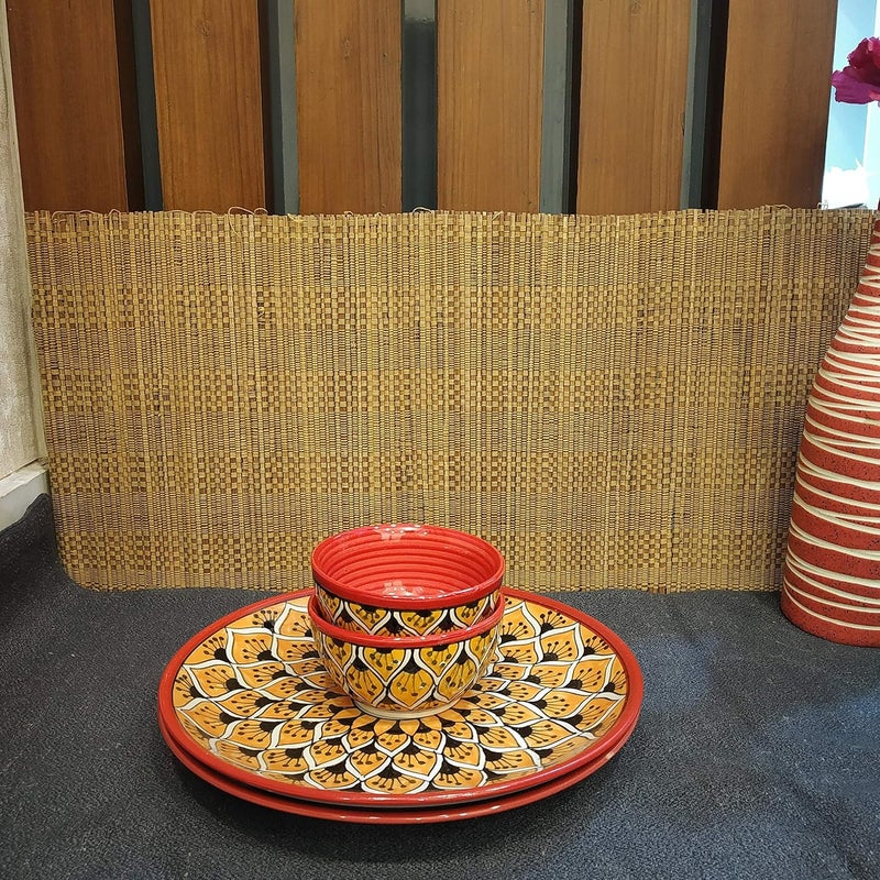Caffeine Ceramic Handmade Orange Morocco Combo Dinner Set (10 pcs.) - Image 2