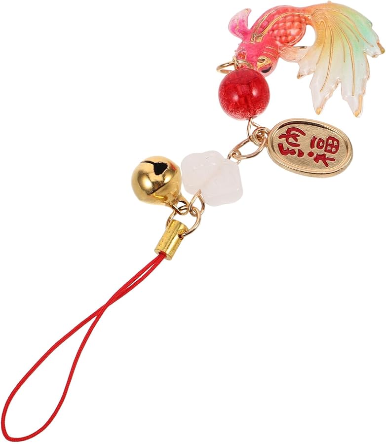 Koi Fish Keychain Lucky Charm Pendant with Woven Rope for Phone Bag Car Mirror Hanging Ornament - Image 1