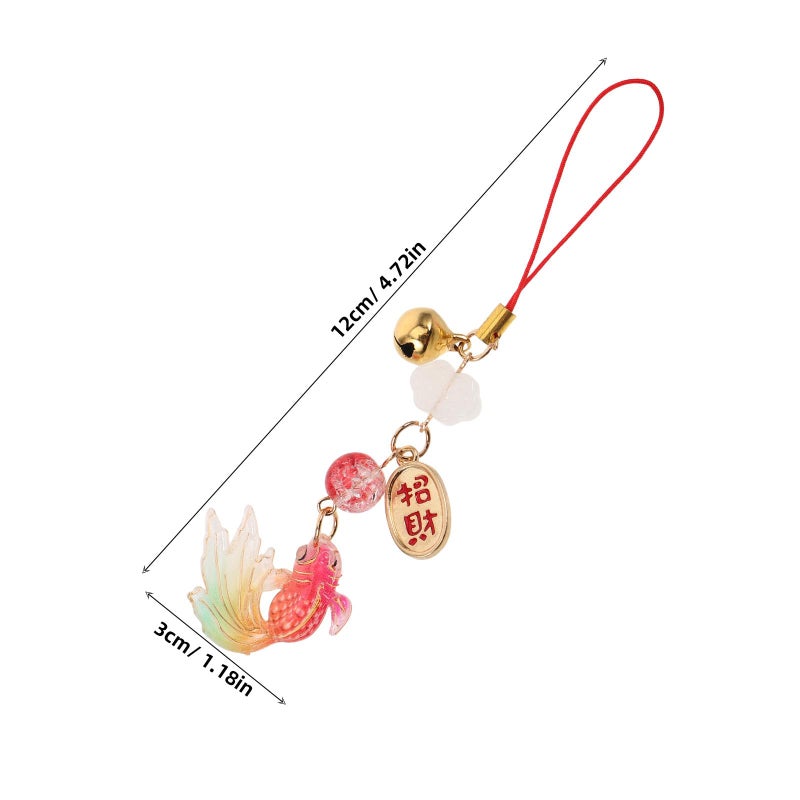 Koi Fish Keychain Lucky Charm Pendant with Woven Rope for Phone Bag Car Mirror Hanging Ornament - Image 3