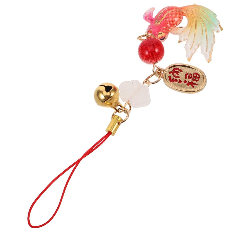 Koi Fish Keychain Lucky Charm Pendant with Woven Rope for Phone Bag Car Mirror Hanging Ornament - Image 2