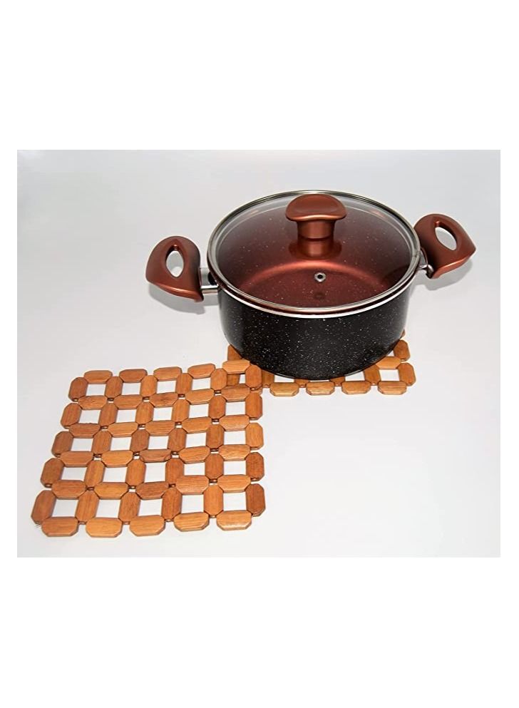 Wooden coaster for table protection, stylish hot water holder HAKH004 - Image 2