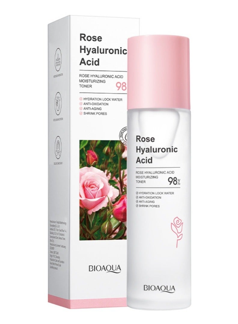 BIOAOUA Rose Water Toner with 98% Rose & Hyaluronic Acid, Vegan Hydrating and Nourishing Toner for Women – Korean Skincare Pore Minimizer & Exfoliating Toner for Rejuvenating and Soothing Skin 100ml - Image 1