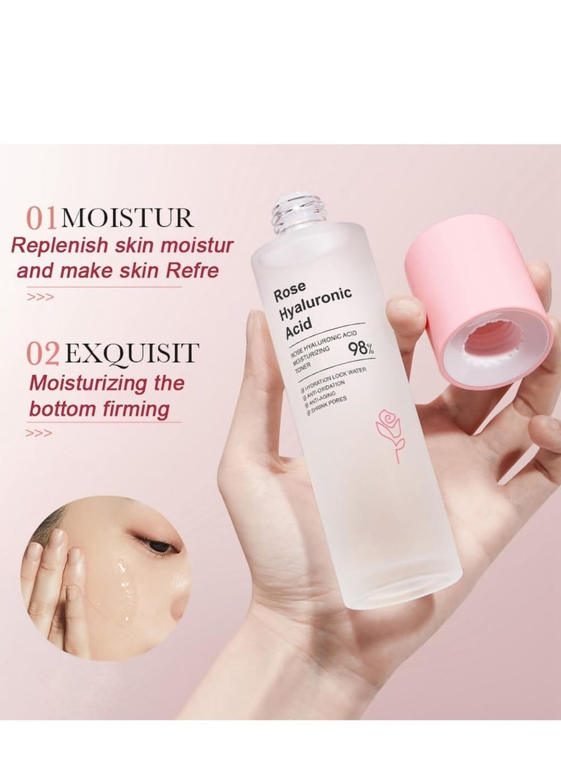 BIOAOUA Rose Water Toner with 98% Rose & Hyaluronic Acid, Vegan Hydrating and Nourishing Toner for Women – Korean Skincare Pore Minimizer & Exfoliating Toner for Rejuvenating and Soothing Skin 100ml - Image 4