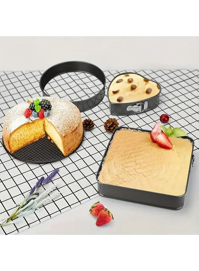 3pcs Black Heavy Duty Carbon Steel Springform Pan Set With Removable Nonstick Sides - Image 5