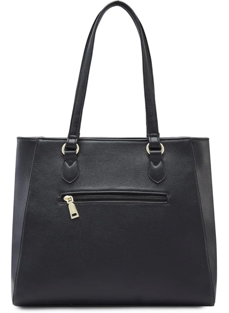 CAPRESE Caprese Erica Tote Medium Black – Kiara exclusive floral design, spacious interior, middle compartment, trendy shoulder bag for office and daily use