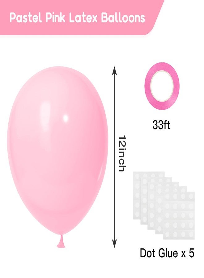 RUBFAC 120pcs Pastel Pink Balloons 12 Inches Latex Balloons, Matte Light Pink Balloons for Birthday Baby Shower Graduation Anniversary Wedding Party Supplies Garland Arch Decoration - Image 2