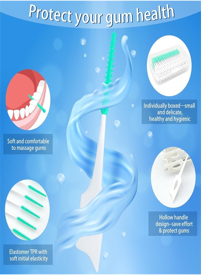 Generic - Dual-Use Interdental Brushes, 100pcs Soft Doothpicks Between Teeth Brush Portable Floss Picks Tooth Pick Brushes Teeth Brush Picks for Braces Oral Cleaning - Image 1