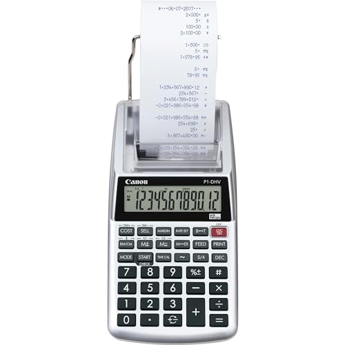 Canon P1-DHV-3 Printing Desktop Calculator, Sliver (2203C001) - Image 5