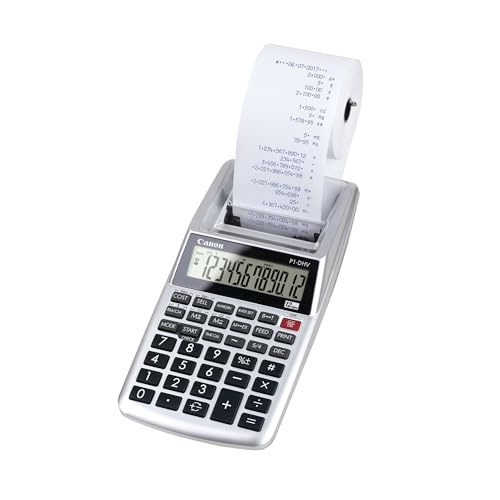 Canon P1-DHV-3 Printing Desktop Calculator, Sliver (2203C001) - Image 1