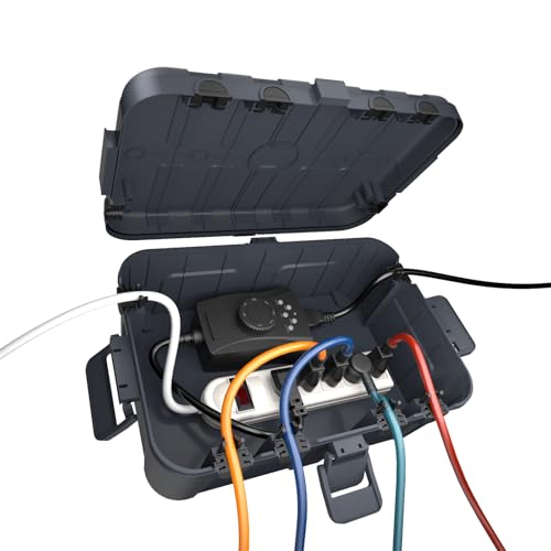 Flemoon IP54 Waterproof Box with Large Capacity Outdoor Weatherproof Box, Gray - Image 1