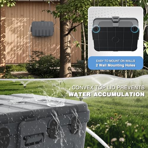 Flemoon IP54 Waterproof Box with Large Capacity Outdoor Weatherproof Box, Gray - Image 5