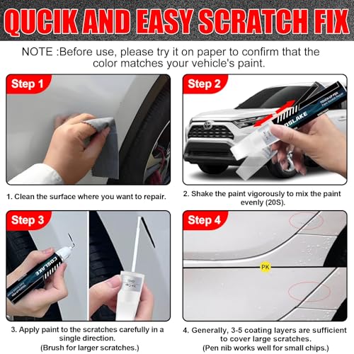 COSLAKE Car Touch Up Paint(Ruby Flare Pearl(3T3(Include 2YD))) for Toyota, Car Paint Scratch Repair Kit, Quick & Easy Solution to Repair, 2 in 1 Scratch Remover Pen with Color-Matched - Image 5