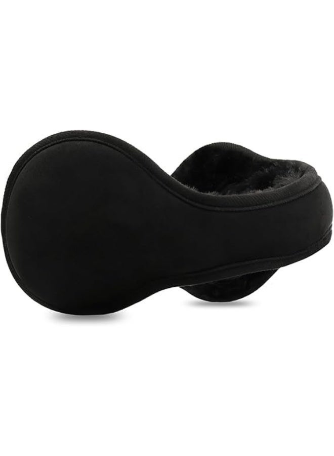 ChicAbode Men Earmuffs for Winter Big Cover Foldable Ear Warmers Outdoor Warm Women Adjustable Ear Muffs Winter Ear Muffs for Men Women Cold Weather Earmuffs Black, One Size - Image 1