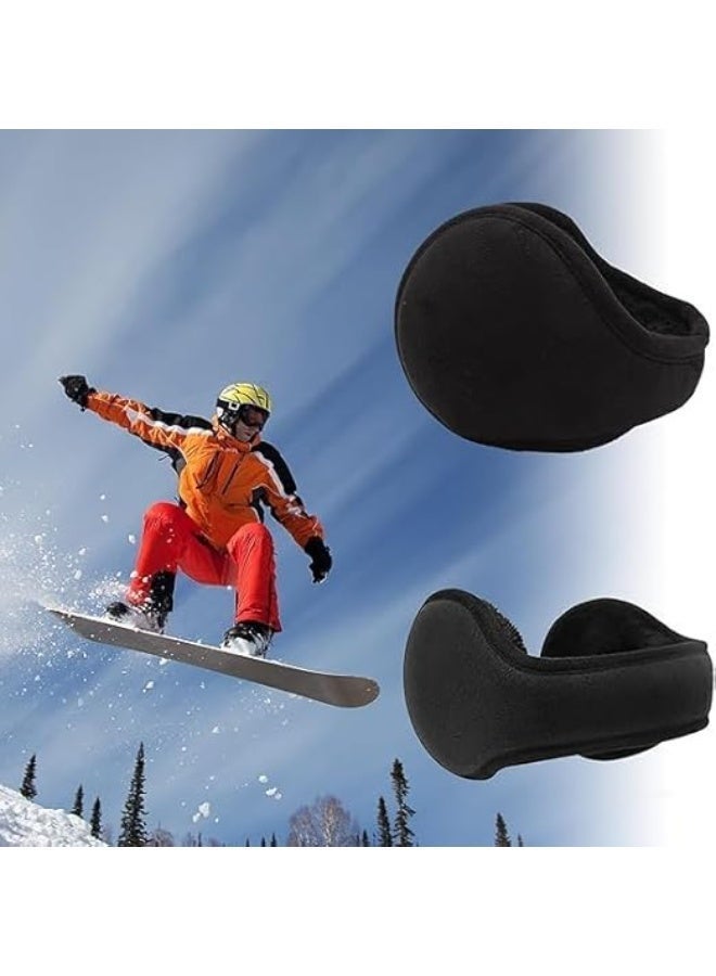 ChicAbode Men Earmuffs for Winter Big Cover Foldable Ear Warmers Outdoor Warm Women Adjustable Ear Muffs Winter Ear Muffs for Men Women Cold Weather Earmuffs Black, One Size - Image 5