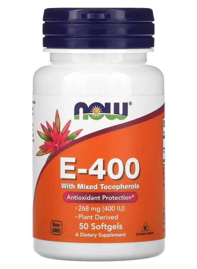 now E-400 268 mg (400 IU) 50 Softgels