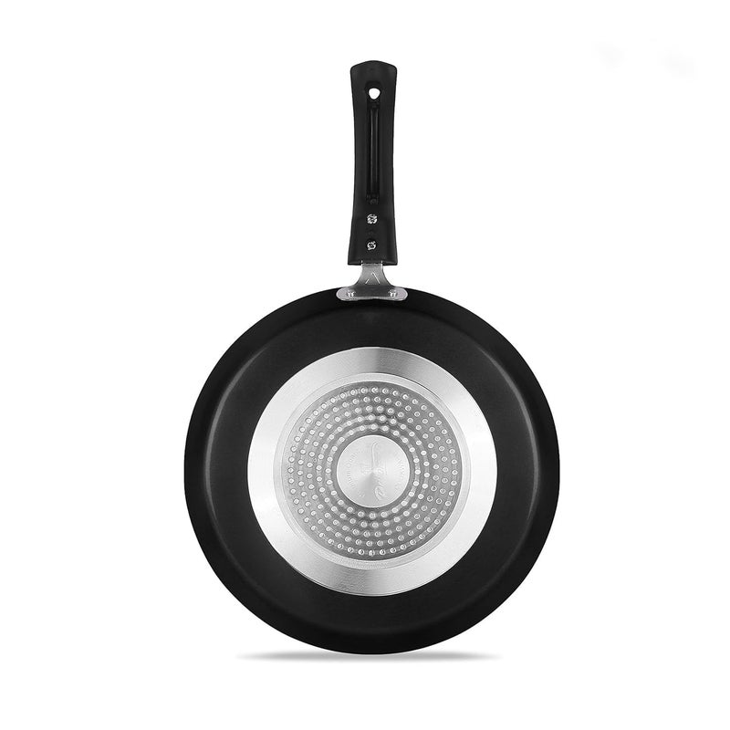 KERFORA NonStick Aluminum Coated Skillet Ceramic Dosa Pan PFOAFree Omelet Pancake Griddle InductionCompatible with StayCool Handle Black - Image 2