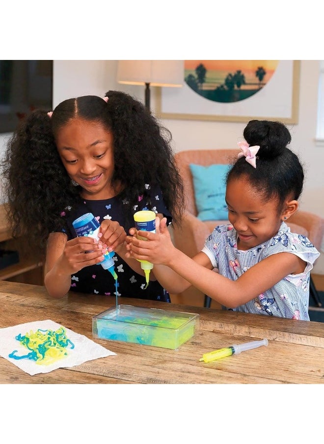 Steve Spangler Science - Steve Spangler Science String Slime Starter Kit, Includes Blue and Yellow (3.4 oz. Each) â€“ DIY Slime Science Experiment Kit for Kids, Explore and Teach Science of Polymers, Exciting STEM Activity - Image 1