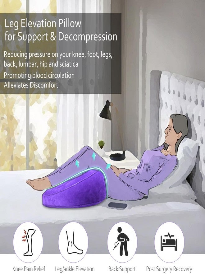 hawtail Leg Elevating Pillow - Heart Shape, Leg Elevation Pillows for Swelling Blood Circulation, Inflatable Wedge Pillow for Traveling, Wedge Pillow for Legs Foot Pain Relief Acid Reflux, Easy Carry Storage - Image 2