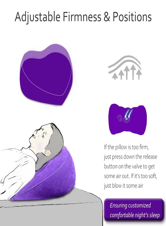 hawtail Leg Elevating Pillow - Heart Shape, Leg Elevation Pillows for Swelling Blood Circulation, Inflatable Wedge Pillow for Traveling, Wedge Pillow for Legs Foot Pain Relief Acid Reflux, Easy Carry Storage - Image 4