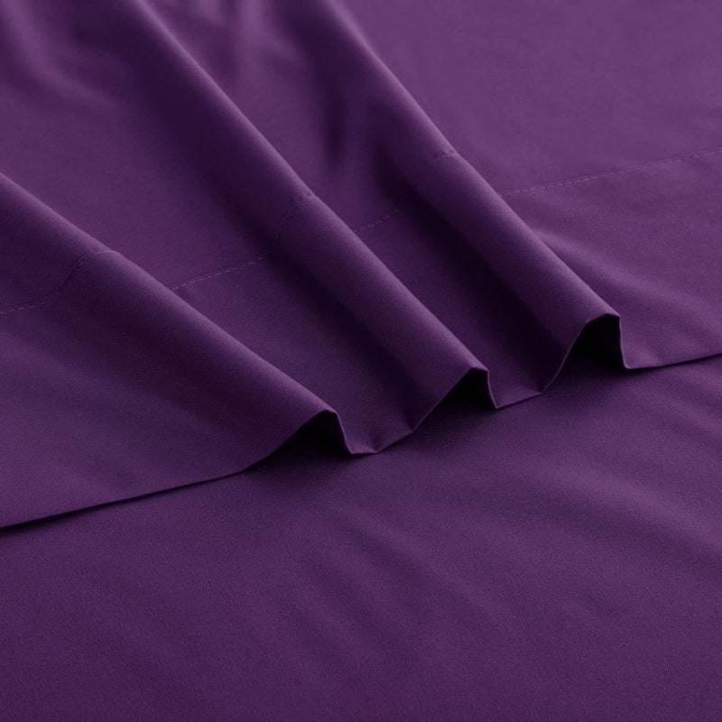 Ghooss King Size Bed Sheet Set-Made of 1800TC 100% Microfiber Polyester -14inch Deep Pocket-Stain Resistant,Warm,Breathable and Hypoallergenic-4 Piece Bedding Sets-Purple - Image 3