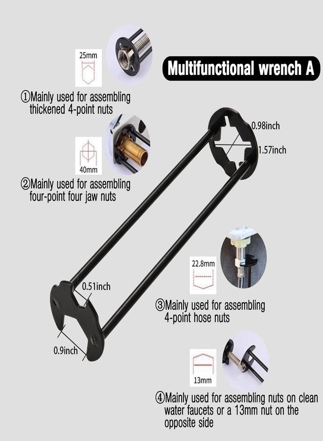 KITCHENASSIST 2pcs Basin Wrench Multifunctional Sink Wrench 7 Sizes Faucet Tool Plumbers Wrench Universal Socket Wrench Plumbing Tools for Tight Spaces Kitchen Bathroom Home - Image 5
