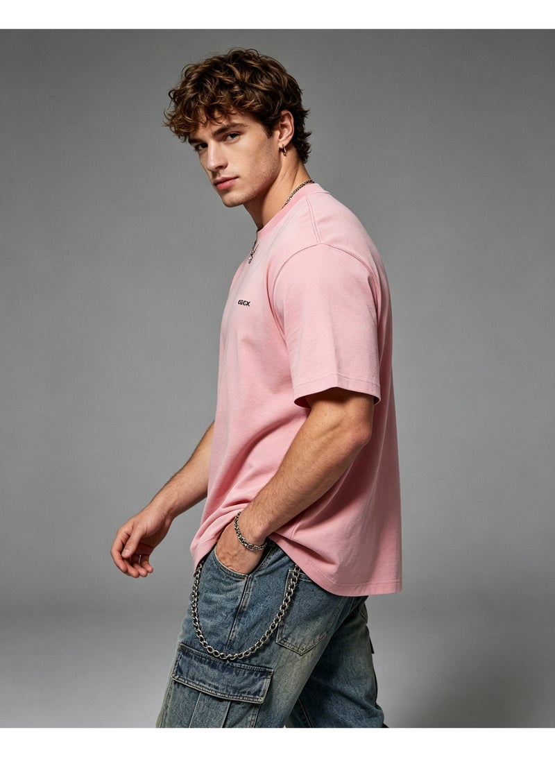 GEOX Unisex Crew Neck Short Sleeve T‑Shirt, Modern Urban Everyday Top For Men Women, Pink - Image 3