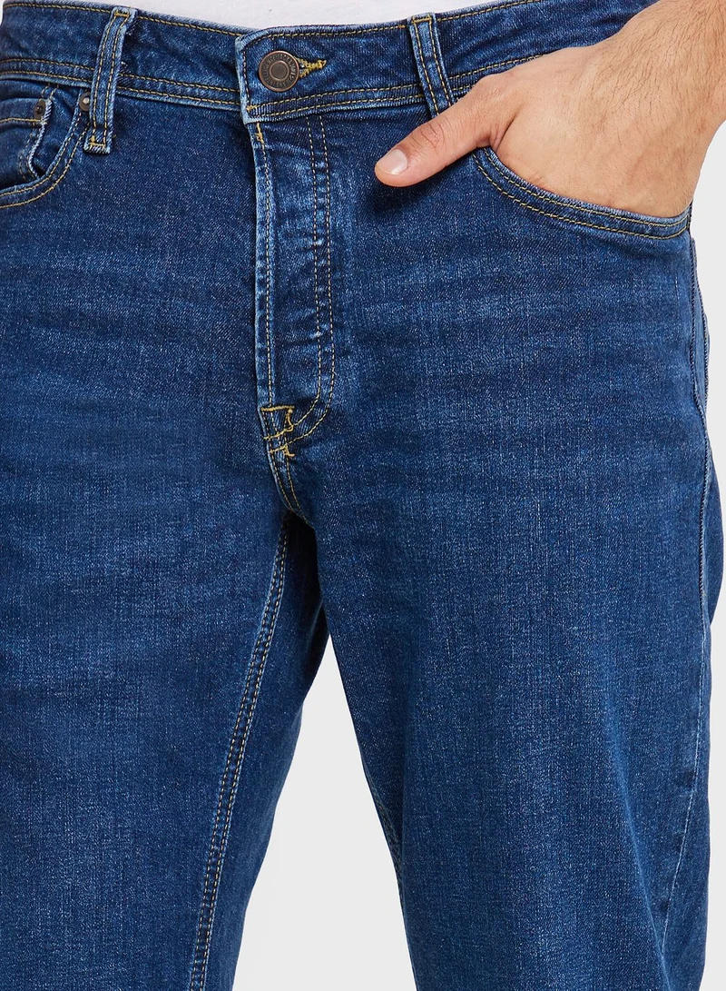 JACK & JONES Light Wash Straight Fit Jeans
