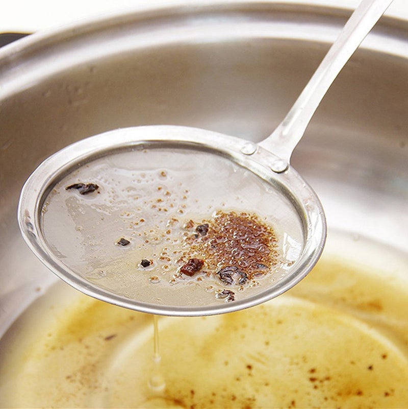 TEMCHY TEMCHY Hot Pot Fat Skimmer Spoon - Stainless Steel Fine Mesh Strainer for Skimming Grease and Foam  - Image 5