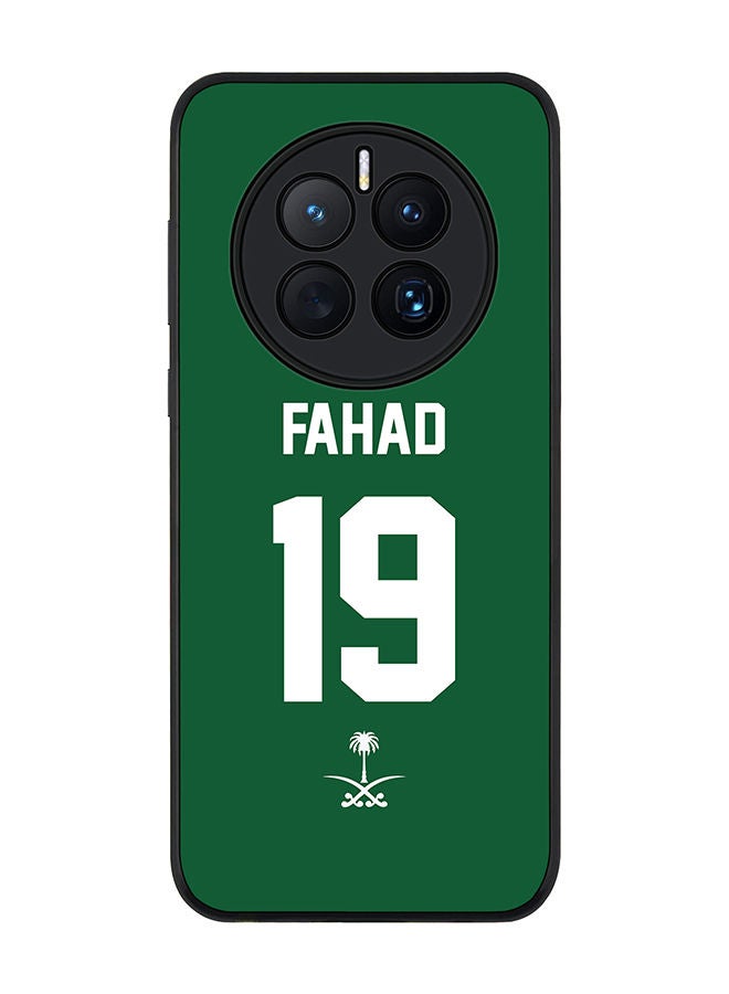 Stylizedd Rugged Black edge case for Huawei Mate 50 Slim fit Soft Case Flexible Rubber Edges Anti Drop TPU Gel Thin Cover - Football Team - Saudi Arabia Player Name - Fahad - Image 1