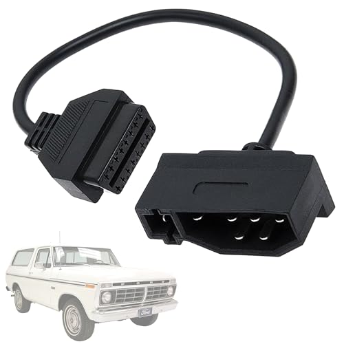 BlinkAutor OBD1 to OBD2 Adapter for Ford 7 Pin to 16 Pin Connector Black OBD Adapter Cable Repair Diagnostic Tool Replacement Connector for Code Readers Scan Tools Compatible with Most Ford EFI Vehicles - Image 1