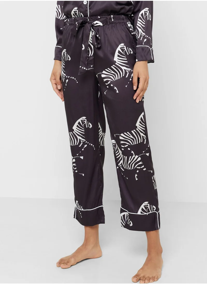 جينجر Zebra Print Shirt & Pyjama Set