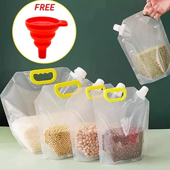 klarako Grain Moisture-Proof Sealed Bag, Reusable 10-Pack Clear Grain Storage Suction Bags, Large Capacity Stand Up Sealed Odor-Resistant Packaging Bags for Multipurpose Storage (2.5L) - Image 2