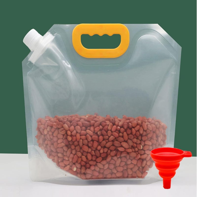 klarako Grain Moisture-Proof Sealed Bag, Reusable 10-Pack Clear Grain Storage Suction Bags, Large Capacity Stand Up Sealed Odor-Resistant Packaging Bags for Multipurpose Storage (2.5L) - Image 1