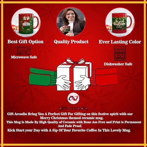 Gift Arcadia Christmas Coffee Mug 330ml - Merry Christmas & Happy New Year Gift for Kids, Boys, Girls, Women, Men - Festive Printed Mug - Image 2