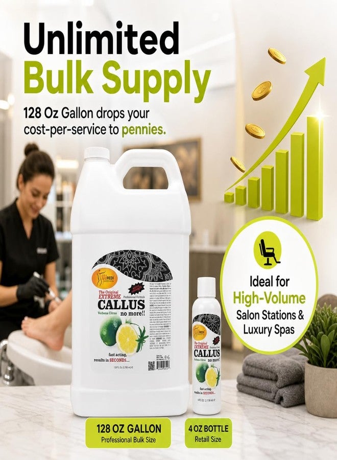 SPA REDI Professional Callus Remover, High-Performance Pedicure Treatment for Salons & Spas - Professional Strength, Unlimited Supply for Superior Callus Removal, Lemon & Lime, 128 Oz - Image 4