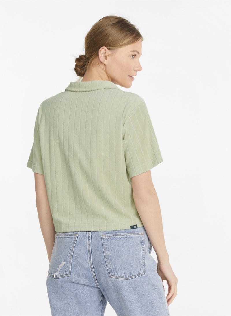 PUMA DOWNTOWN Womens Towelling Polo Shirt  - Image 2