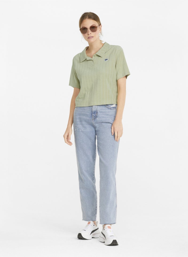 PUMA DOWNTOWN Womens Towelling Polo Shirt  - Image 3