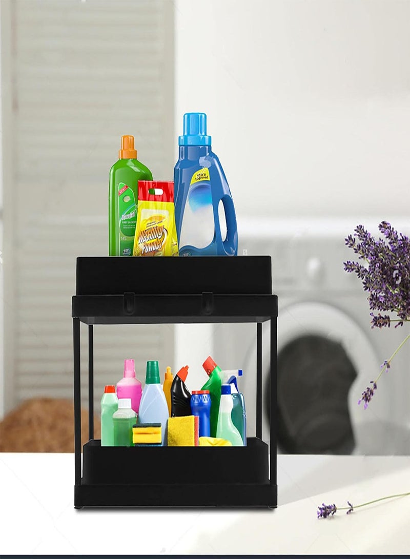 GGOOT Sliding Drawer for Cabinet | Heavy Duty Pull Out Shelf - Multi-Tier Sliding Storage Drawer for Cabinet, Pull Out Heavy Duty Kitchen Toilet Bathroom Storage Shelves - Image 3